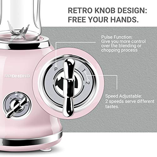 REDMOND Personal Blender Countertop Smoothie Blender 21000RPM with 2 x
