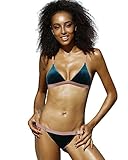 RUUHEE Women 2 Pcs Bikini Set Triangle Top Brazilian Bottom Velvet Swimsuit Swimwear (L(US Size 6-8), B972)