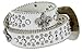 50124 Rhinestone Belt Fashion Western Crystal Bling Studded Fleur-de-lis Conchos Leather Belt 1-1/2