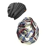 ALLYDREW Fashionable Plaid Infinity Circle Scarf Long Plaid Winter Scarf