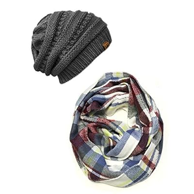 ALLYDREW Fashionable Plaid Infinity Circle Scarf Long Plaid Winter Scarf ALLYDREW Fashionable Plaid Infinity Circle Scarf Long Plaid Winter Scarf