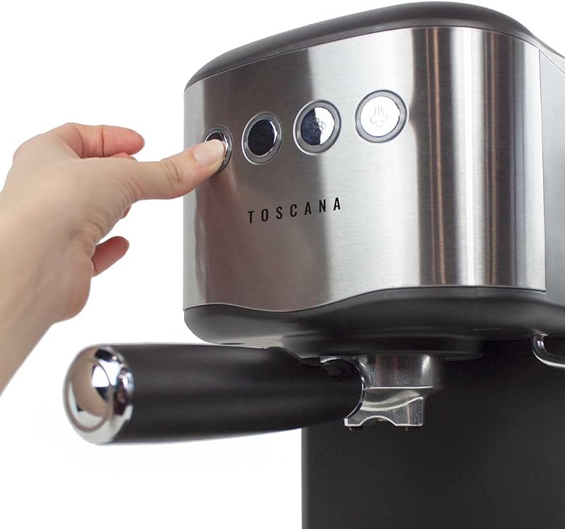Cafetera Automática Toscana para café Expresso y Adaptador para Cápsulas, Bomba Italiana 850W y 20 Bares de Presión, Vaporizador — foto 3 de 7