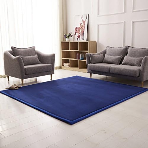 rug Supermarket - Water Chenille Living Room Bedroom Coffee Table Carpet Cute Bedside Wedding Room Carpet ( Color : Dark blue , Size : 80200cm )