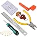 Guitar Repairing Tool Kit(26PCS) Wire Plier,String Organizer,Fingerboard Protector,Hex Wrenches, Files, String Ruler Action Ruler, Spanner Wrench,Bridge Pins for Guitar Ukulele Bass Mandolin Banjo
