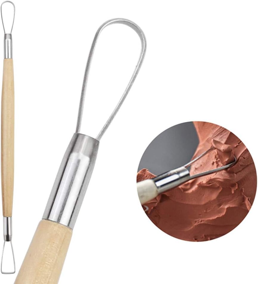 SKPPC 2 Sets Pottery Polymer Clay Tools Kit, The Most Essential Wooden Clay Sculpting Carving Modeling Tools, Ceramic Tools for Clay, Pottery, Modeling, Smoothing, 16 Pieces