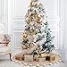 AerWo 48 Inch Natural Burlap Christmas Tree Skirts, 3D Pompom Tree Skirt for Xmas Holiday Party Decorations Indoor Outdoor