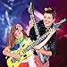 HomeMall 10 Pack Inflatable Guitar Toy, 35 Inch Rock Star Inflatable Electric Colorful Guitar, Rock 'N Roll Party Favor for 80s 90s, Children’s Birthday Party Decorations and Karaoke Party