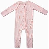 Bamboo Little Ultra-Soft Convertible Baby Romper - Gender Neutral Infant Clothes with 2-Way Zipper, Footless Sleepwear