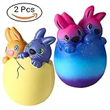 ThinkMax Slow Rising Easter Bunny Squishies, 2 Pack Jumbo Easter Gifts Rabbit Squishy, Soft Scented Stress Relief Toys (2 Pack)