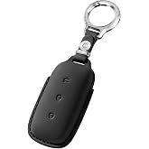 WUZUTU Smart Remote Key Fob Cover Fit for Geely Galaxy E5 EX5 EV EM-i 2025 | Black Leather Key Case for Galaxy Cityray E8 Starry 8 L6 L7 Proton Emas 7 2025 Nappa Key Protector Holder Bag Shell 3 Buttons