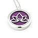 Essential Oil Lotus Flower Diffuser Necklace. Aromatherapy Fragrance Lotus Pendant with 12 Felt Perfume Pads. Stainless Steel Magnetic Locket Includes Bonus Design Gift Bag