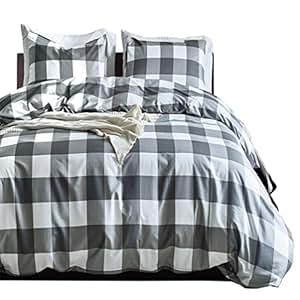 Amazon.com: Coska Modern Plaid Covers Set Queen