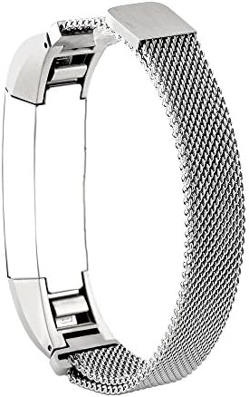 Blesihu Metal Watch Band For Fitbit Atla,Milanese Magnetic Loop Stainless Steel Band For Fitbit Alta Smart Watch Large Silver