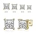 LIEBLICH Princess Cut Cubic Zirconia Stud Earrings Stainless Steel Square Earrings Set 4 Pairs 3mm-6mm (Gold)