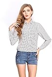 LIVA GIRL Women Lady Summer Dot printed T Shirt Blouse Tops Medium White
