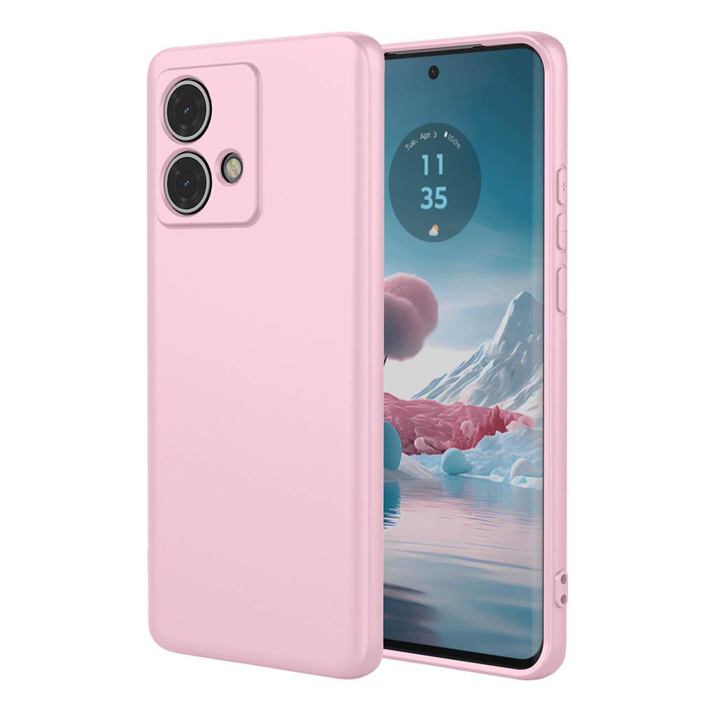 SEAHAI Case for Motorola Edge 40 Neo, Ultra Thin Silky-Soft Touch Liquid Silicone Phone Cover with Shockproof Airbag Design, Premium TPU Bumper Fashion Case - Pink