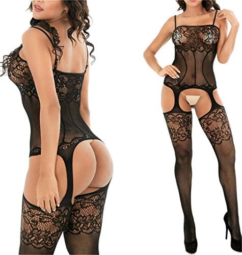 Acxc Fishnet Bodystocking Crotchless See Through Nightie Bodysuit Lingerie for Women