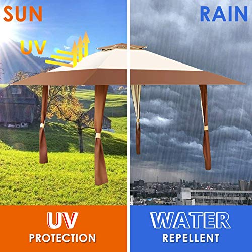 DNNAL Pavillon im Freien, 4 x 4 m wasserdichte Outdoor-Markise Vordach Große Marquee Shelter mit Tragetasche für… – Bild 5