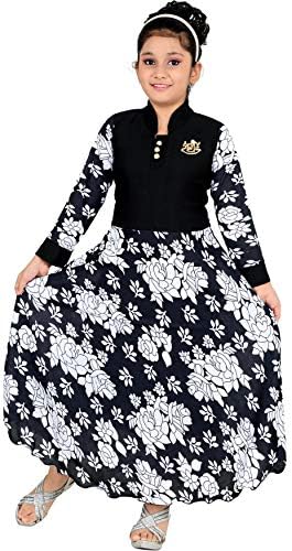 DIGIMART Girl's Black Fancy Party Wear Long Frock (FTCGOWN03)