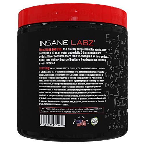 Insane Labz I am God Pre Workout, High Stim Pre Workout Powder Loaded
