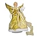 Kurt Adler UL 10-Light 12-Inch Gold Dress Angel Treetop