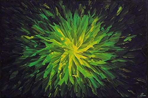 Modern painting : Green brightness (27 x 41 cm)