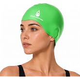 Simply Swim Caps Silicone Swimming Cap, Snug Fit | Anti-Slip Ribbed Edge, Textured Interior and Streamlined Swimming Cap for Training, Fitness, Competition and Recreation