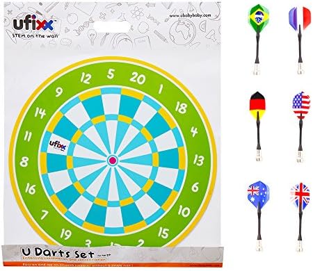 Silicone Dartboard Set for Kids - Sticks on Smooth Surfaces and Includes Soft Tip Darts, by UFIXX, WB2301