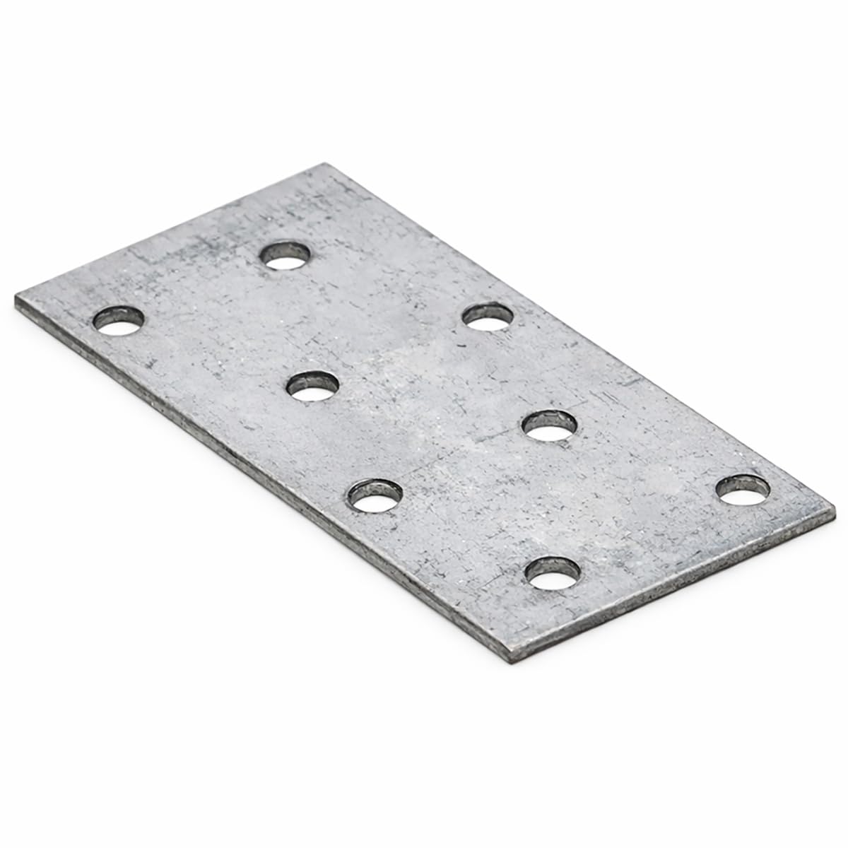 80mm x 40mm Galvanised Perforated Flat Plate Connector Joining Plates Metal Brace Brackets for Wood 2mm Thick Steel PP1 (Pack of 10) L03-06ABC — image 1