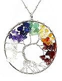Tree Life Pendant with Healing Crystals and Gemstone Bohemian Women Necklaces