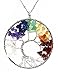 Tree Life Pendant Natural Stone Necklace Gift Jewelry for Women Girls Friends