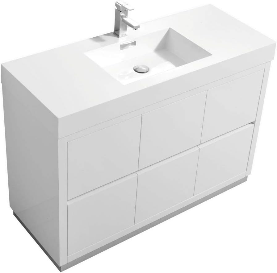 Bliss 48 High Gloss White Free Standing Modern Bathroom Vanity Bathroom Vanities Bathroom Sink Vanities Accessories Urbytus Com