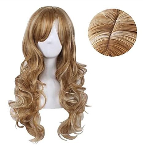 Wiged Cosplay Anime Female Wig Long Curly Hair Mixed Golden