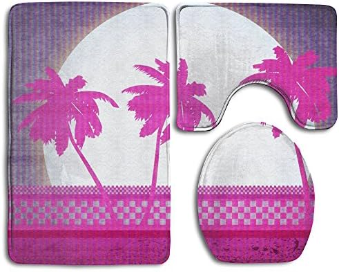 Bathroom Rug Mats Set 3 Piece - Memory Foam Extra Soft Shower Bath Rugs – Contour Mat And Lid Cover - Perfect Combination Of Luxury And Comfort - Hotline Miami