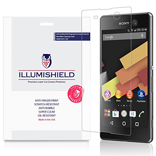 iLLumiShield - Sony Xperia M5 Screen Protector Japanese Ultra Clear HD Film with Anti-Bubble and Anti-Fingerprint - High Quality Invisible Shield - Lifetime Warranty - [3-Pack]