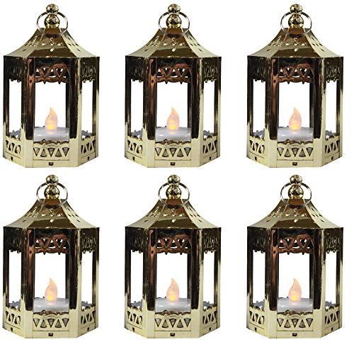 Vela-Lanterns-Mini-Candle-Lantern-with-Flickering-LED-Tea-Light-Candle-Batteries-Included-Gold-Set-of-6