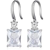 Sterling Silver Birthstone Earring For Woman -Dangle Earrings Jewelry Birthday Gifts for Women,Girlfriend,Wife,Mom - Graduation, Friendship,Birthday, Anniversary