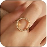 KIFUTENG Circle Ring for Women 925 Sterling Silver Karma Ring Dainty Cubic Zirconia Mother Daughter Rings Friendship Rings Minimalism Statement Ring Birthday Christmas Gifts for Her