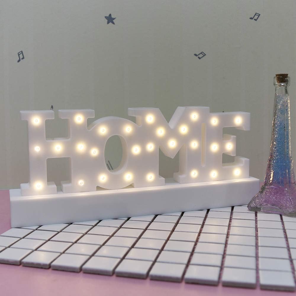 GUOCHENG Home Word Sign Light up Home Sign Ornament Batteries Operated Letter Night Lamps, Wedding Christmas Birthday Gifts - Image 4