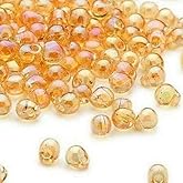 Miyuki Beads Teardrop Seed Glass Fringe Beads Drops 4x3.4mm 15 Grams (Rainbow Light Amber)