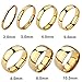 INBLUE Men,Women's Wide 3mm Stainless Steel Ring Band Gold Tone Wedding Size8