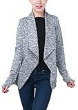 Mrignt Women's Fashion Draped Knit Inclined Zipper Cardigan Sweatshirts