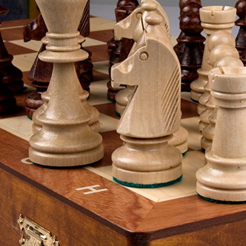 Chess Set - Tournament Staunton Complete No. 6 Board Game - Hand Made European 21"x 21" Set