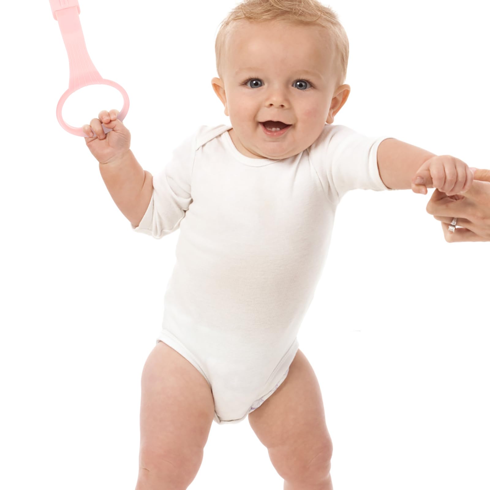 4Pcs Baby Playpen Pull up Rings, Pull up Rings for Play Pen, Playpen Accessories for Help Stand Up Walking Training Tool Newborn (Pink)