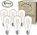 Edison Bulb 4W LED 6 Pack ST64 2700k Non-Dimmable Antique Retro Vintage Squirrel Cage Filament Warm Light Teardrop Style Replacement Bulbs