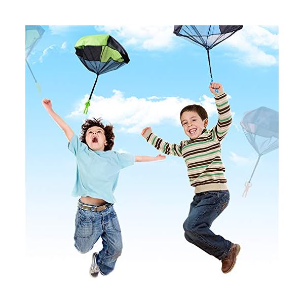 JWTOYZ Fallschirm Spielzeug Kinder, Fallschirm Kinder Fallschirmspringer Spielzeug, Outdoor Flugspielzeug für Kinder… – Bild 7
