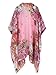 Moss Rose Women's Beach Cover up Swimsuit Kimono Cardigan with Bohemian Floral Print (Color30)