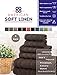 American Soft Linen, Edison Collection Bathroom and Kitchen Towel Set with Maximum Softness and Absorbency, Dark Coffee, 6 Pack