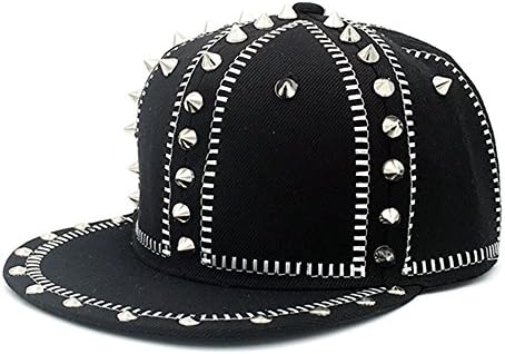 Tinian Men Women Punk Hedgehog Rock Hip Hop Silver Rivet Stud Spike Spiky Hat Cap Baseball