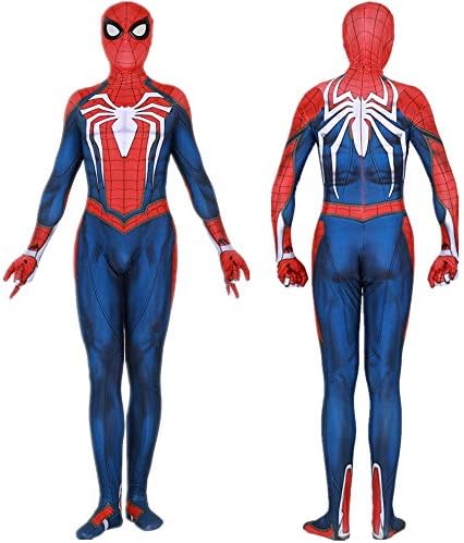 Spiderman Homecoming PS4 Game Jumpsuit Costume for Kids/Adults Zentai Halloween Cosplay Red